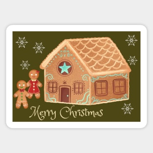 Merry Christmas gingerbread house Sticker